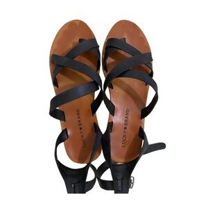 Lucky Brand, black strap sandals